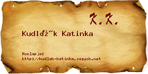 Kudlák Katinka névjegykártya
